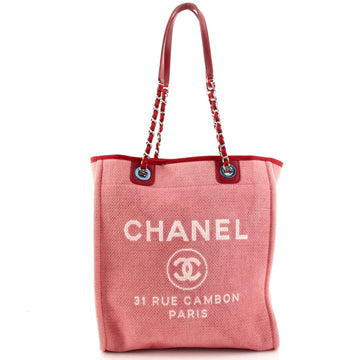 Chanel North South Deauville Tote Canvas Large