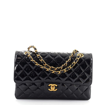 Chanel Vintage Classic Double Flap Bag Quilted Patent Medium
