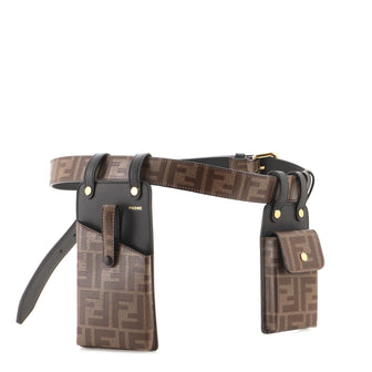 Fendi Utility Tool Belt Zucca Coated Canvas with Leather
