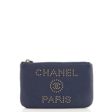 Chanel Deauville Pouch Studded Caviar Small