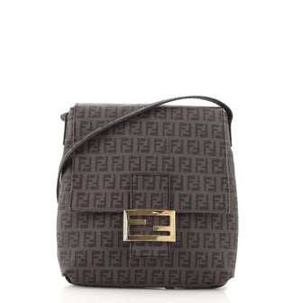 Fendi Vintage Flap Crossbody Bag Zucchino Coated Canvas Small