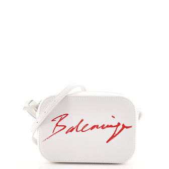 Balenciaga Everyday Script Logo Camera Bag Leather XS