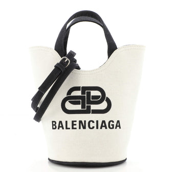Balenciaga Wave Bucket Tote Printed Canvas XS
