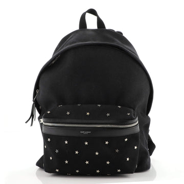 Saint Laurent City Backpack Canvas with Applique Medium