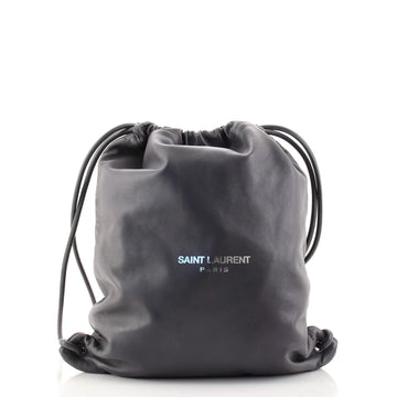 Saint Laurent Teddy Drawstring Backpack Leather Large