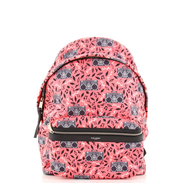 Saint Laurent City Backpack Printed Canvas