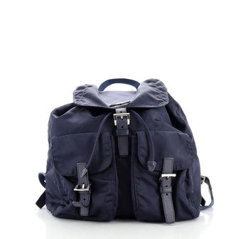Prada Double Front Pocket Backpack Tessuto Medium