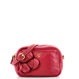 Prada Rose Zip Crossbody Bag Leather Mini
