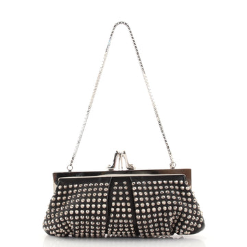 Christian Louboutin Loubinight Frame Clutch Spiked Leather