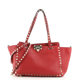 Valentino Rockstud Tote Pebbled Leather Small