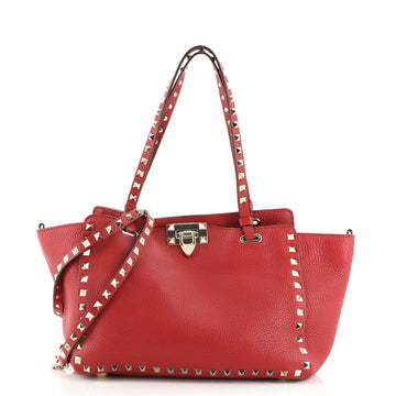Valentino Rockstud Tote Pebbled Leather Small