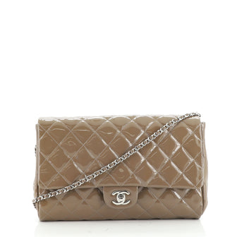 Chanel Clutch with Chain Quilted Patent