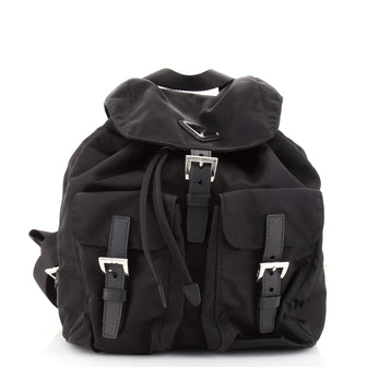 Prada Double Front Pocket Backpack Tessuto Small