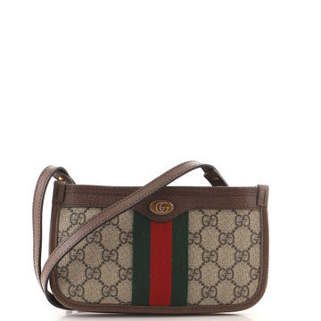 Gucci Ophidia Triple Zip Saddle Bag GG Coated Canvas Mini