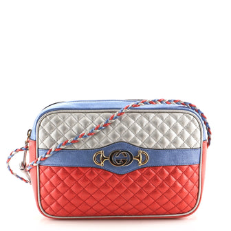 Gucci Trapuntata Camera Bag Quilted Laminated Leather Medium