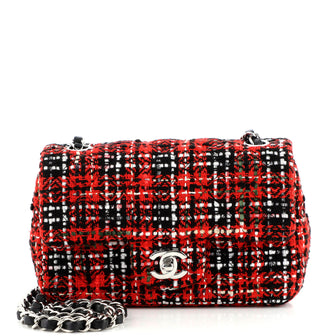 Chanel Classic Single Flap Bag Quilted Tweed Mini