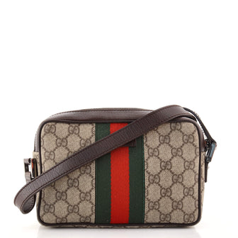 Gucci Vintage Web Camera Bag GG Coated Canvas Small