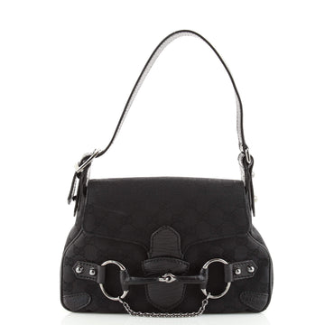 Gucci Horsebit Flap Shoulder Bag GG Canvas Small