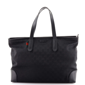 Gucci Web Loop Zip Tote GG Canvas