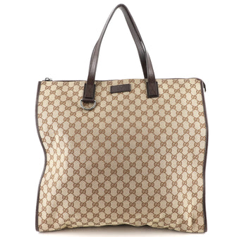 Gucci Zip Shopping Tote GG Canvas Large