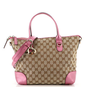 Gucci Heart Bit Zip Tote GG Canvas Small