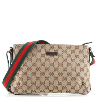 Gucci Web Strap Messenger Bag GG Canvas Small