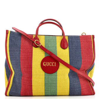 Gucci Baiadera Tote Striped Canvas