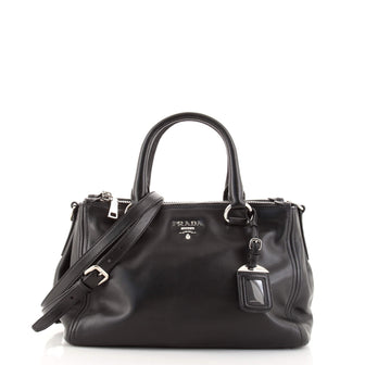 Prada Double Zip Convertible Tote Soft Calf Medium
