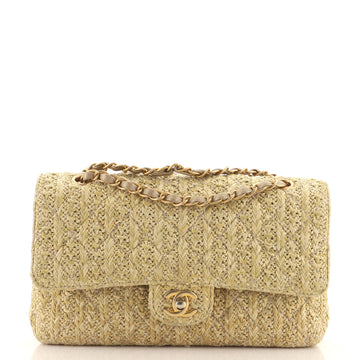 Chanel Paris-Athens Classic Double Flap Bag Quilted Woven Raffia Medium