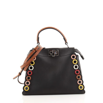 Fendi Eyelet Peekaboo Bag Leather Mini