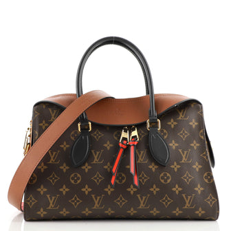 Louis Vuitton Tuileries Handbag Monogram Canvas with Leather