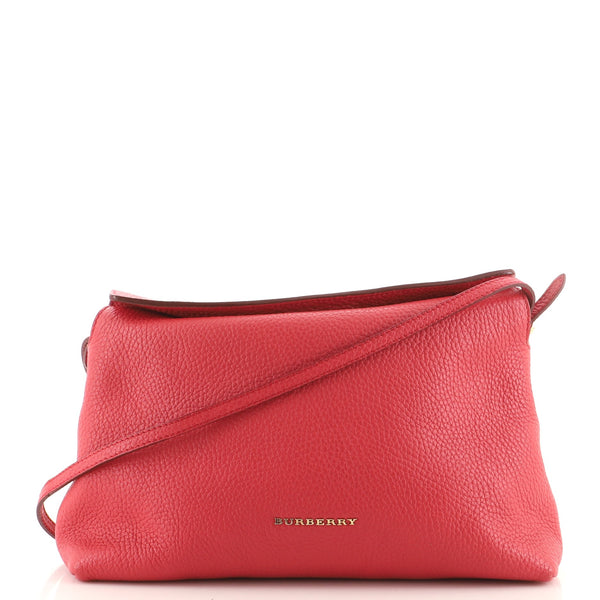 Burberry Leah Crossbody Bag Pebbled Leather Small Pink 129743279