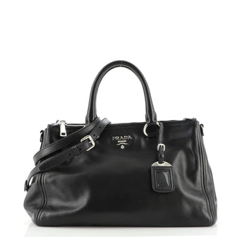 Prada Double Zip Convertible Tote Soft Calf Large