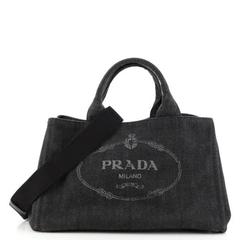 Prada Canapa Convertible Tote Denim Medium