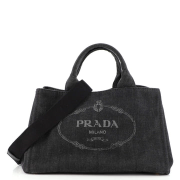Prada Canapa Convertible Tote Denim Medium