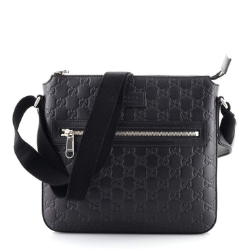 Gucci Signature Zip Messenger Bag Guccissima Leather Small