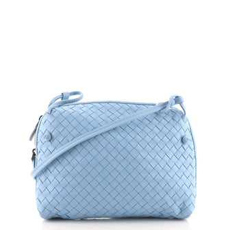 Bottega Veneta Nodini Crossbody Bag Intrecciato Nappa Small Blue