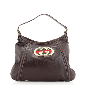 Gucci Britt Web Hobo Leather Medium