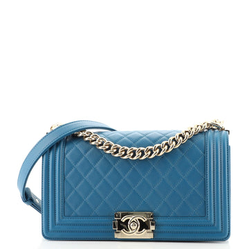 Chanel Boy Flap Bag Quilted Lambskin Old Medium