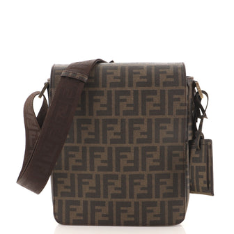 Fendi Flap Messenger Bag Zucca Coated Canvas Small
