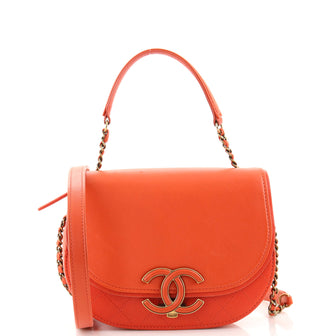 Chanel Coco Curve Flap Messenger Calfskin and Quilted Goatskin Small