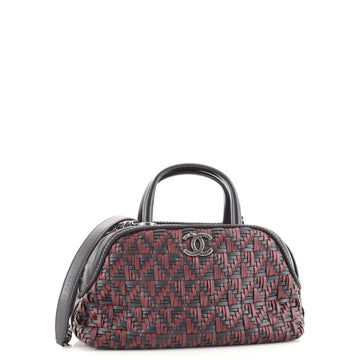 Chanel Convertible Chain Bowler Bag Woven Calfskin Small