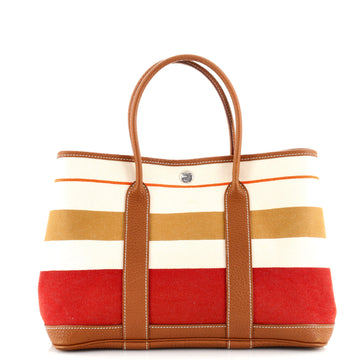 Hermes Garden Party Tote Printed Toile and Leather 30