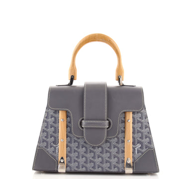 Goyard Saigon Top Handle Bag Coated Canvas with Leather PM