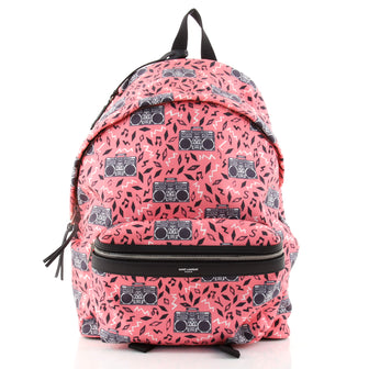 Saint Laurent City Backpack Printed Canvas