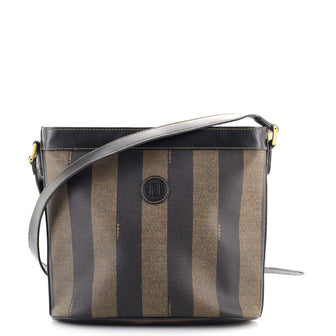 Fendi Vintage Bucket Crossbody Bag Pequin Coated Canvas Medium