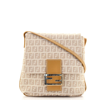 Fendi Vintage Flap Crossbody Bag Zucchino Canvas Small