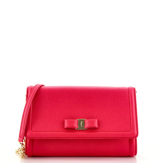 Salvatore Ferragamo Vara Bow Chain Flap Bag Leather Small