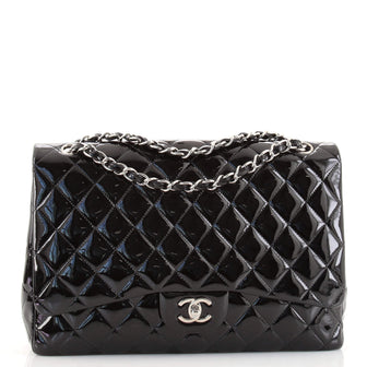 Chanel Classic Single Flap Bag Quilted Patent Maxi