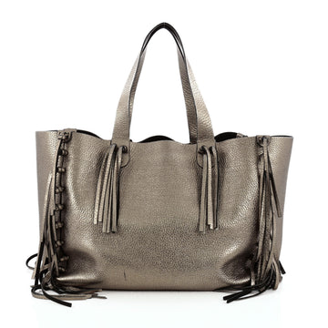 Valentino C-Rockee Fringe Tote Leather Medium